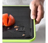 FUBESK Tabla de cortar de aleación de aluminio con base TPR para descongelar, moler y picar rápidamente, placa de preparación de cocina antideslizante apta para lavavajillas