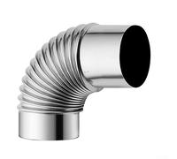 FUBESK Tubo de codo de 90°, tubo flexible para horno, chimenea de estufa de leña de acero inoxidable, Ø 50 mm, 60 mm, 70 mm, 80 mm, 90 mm, 100 mm, resistente al calor, tubo de chimenea de codo curvado