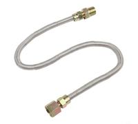 FUBESK Tubo flexible de manguera de gas corrugado de 24 pulgadas para chimenea y parrilla de acero inoxidable con adaptadores NPT de 1/2