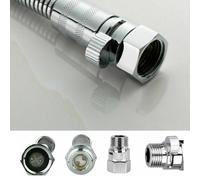 FUBESK Válvula de cierre de cabezal de ducha con control de flujo para interruptor de ahorro de agua, válvula de disco de cerámica de latón macizo con acabado cromado pulido, conexión G1/2 para