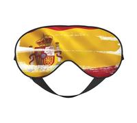 FUBUKIOF Antifaz suave con la bandera de España, unisex, cómodo y transpirable, adecuado para el descanso diario, te ayuda a entrar rápidamente en un sueño profundo, color negro