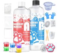 Fuchoi Kit Taba Squishy Transparente 1000g, Silicona Líquida A:B 1:1, Set Completo para Hacer Squishies Ultra Suaves de Patas de Gato, Juguete Descompresivo DIY
