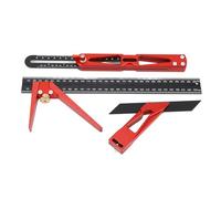Fuchooky 3PCS Set Multifunctional Combination Angle Ruler 45° 90° Aluminium Alloy Multi Angle Scribing Ruler for Drawing