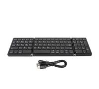 Fuchooky Conexión de Dispositivo múltiple de Teclado inalámbrico portátil de Triple Pliegue para teléfonos de Tableta de computadora Recargable 45h con Teclas de tipificación silenciosa (Negro)