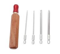 Fuchooky Fast Change Screwdriver Bits Non Slip Wooden Handle 6mm 3mm Slot PH2 PH0 Crossed Bit for Home and Woodworking