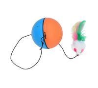 Fuchooky Interactive Cat Ball Toys Automatic Intelligent Rolling Ball Relieve Boredom Bite Self Rotating Toy Balls for Cats (Blue Orange)