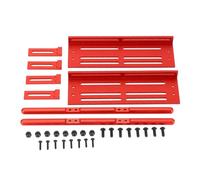 Fuchooky Pedales de automóvil RC de aleación de aluminio Tablero lateral ajustable con protección contra la colisión para SCX10 1/8 1/10 Castador de escala (Rojo)