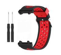 Fuchooky Soft Silicone Watch Wristband Replacement Accessory Pin Buckle Silicone Watch Wristband for Amazfit Active A2212 (Black-Red)