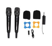 Fuchooky Wireless Microphone UHF Handheld Cordless Dynamic Mic System with Receiver for Karaoke Singing Speech Party Black