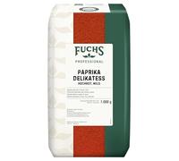 Fuchs Professional: pimentón carmesí delicado, sin especias, molido suavemente, con especias suaves, calidad profesional para consumidores a granel y gastronomía | 1 kg en bolsa reciclable