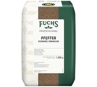 Fuchs Professional - Pimienta negra molida, ideal para aromatizar platos | 1 kg en bolsa reciclable | Calidad profesional para consumidores a granel y restaurantes