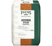 Fuchs Professional - sal para condimentar carne a la barbacoa | 1,5 kg en bolsa reciclable | Para condimentar filetes fritos o a la parrilla | Calidad profesional para consumidores a granel