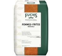 Fuchs Professional: sal para condimentar patatas fritas | Condimento para platos de patatas como croquetas o patatas fritas | Calidad profesional para consumidores a granel | 2 kg en bolsa reciclable
