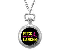 Fuck Breast Cancer1 - Reloj de bolsillo vintage con colgante de aleación, regalo para hombres y mujeres, Estilo plateado, talla única