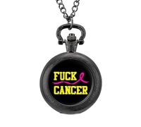 Fuck Breast Cancer1 - Reloj de bolsillo vintage con colgante de aleación, regalo para hombres y mujeres, Estilo negro, talla única