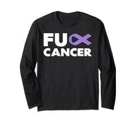 Fuck Cancer - Camiseta de Manga Corta para Hombre Manga Larga