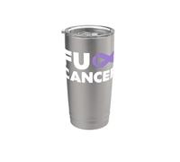 Fuck Cancer - Camiseta de manga corta para hombre Vaso térmico de acero inoxidable de doble pared