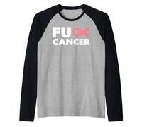 Fuck Cancer Camiseta Fuck Breast Cancer Awareness Pink Ribbon Camiseta Manga Raglan