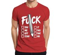 Fuck Checklist Pencil You Me It This that - Camiseta para hombre, rojo, S
