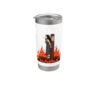 Fuck It - Witch is Burning in Flame Smoking Adult Humor Meme Vaso térmico de acero inoxidable de doble pared