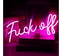 Fuck Off Letrero de Neón Palabra Rosado LED Letreros de luz de Neón Para Pared Luces de Neón USB de Acrílico Para Dormitorio Decoración de Pub Para el Hogar 17''x8''