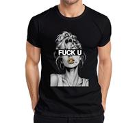 Fuck U - Camiseta para hombre con cinta de crímenes, Negro , L