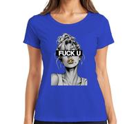 Fuck U Mujer Crime Scene Tape Fumar Rebellin - Camiseta para mujer, azul, 3XL