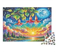 Fucsia Puzzle 1000 Piezas, Regalos, Juguete Educativo, Decoración del Hogar, Rompecabezas para Adultos, A Partir De 14 Años 1000pcs (75x50cm)