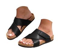 Fucsia Sandalias de dedo para mujer, cómodas, tipo chancla, ideales para vacaciones de verano, con plantilla soporte el del pie y correa ajustable. Sandalias planas informales. Zapatos Fiesta (37)