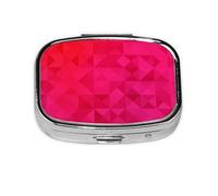 Fucsia Triángulo Geométrico, Pastillero cuadrado para bolsillo o monedero, pequeño contenedor de pastillas, organizador de pastillas de viaje