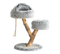 Fudajo Árbol rascador de Gatos en diseño en Ramas 80cm Tela Peluche y sisal, rascador con Cueva