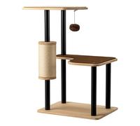 Fudajo Árbol rascador para Gatos de Metal 40 x 30 x 62 cm con sisal, Mueble para rascar con Tabla rascadora, Torre para felinos con Gran Superficie para tumbarse y diseño Moderno