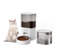 Fudajo Comedero y Bebedero Blanco automático para Mascotas 3L/2,5L Control por App. diseño Compacto, fácil de Limpiar, Ideal para Gatos y Perros dispensador de pienso y Fuente de Agua