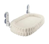 Fudajo Hamaca de Ventana para Gatos de 30 x 60 cm, Beige, Cama para felinos de hasta 10 kg, Tumbona con ventosas Que Ahorra Espacio