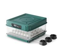 Fudajo Incubadora automática para 48 huevos 80 W con giro automático, control de temperatura y humedad, lámpara ovoscopio y conexión a energía de emergencia, ideal para gallinas, patos y codornices