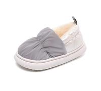 Fudaolee Zapatillas de Estar por Casa Niñas Invierno Caliente Pantuflas Niños Suave Zapatillas de Felpa Antideslizante Slippers Lindo Zapatos Interior Gris EU27/28 = CN28/29