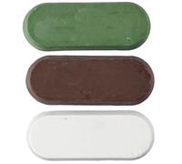 Fudeshe Compuestos de corte de pulido, 3 unidades en total de 3 onzas, pasta de cera abrasiva sólida verde/blanco/marrón, útil pasta de molienda de alúmina fina/media/gruesa
