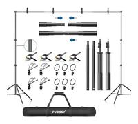 FUDESY Kit de soporte para telón de fondo, 2.1x3 m, sistema de soporte de estudio de fotos y video resistente, cumpleaños, fiestas