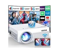 FUDONI Proyector con WiFi y Bluetooth, 5G WiFi nativo 1080P proyector para exteriores 25000L 4K decodificación, proyector de películas portátil y máximo 300 pulgadas, para iOS/Android/Laptop/TV Stick