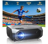 FUDONI Proyector con WiFi y Bluetooth, compatible con 4K para exteriores, proyector de 18000L HD 1080P Max 300 pulgadas, proyector portátil de cine en casa compatible con USB/HDMI/iOS/Android/TV Stick