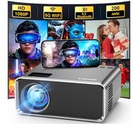 FUDONI Proyector con WiFi y Bluetooth compatible con 4K, proyectores de películas al aire libre mejorados de 16000L nativos 1080P FHD, proyector de video para cine en casa, compatible con HDMI/USB/iOS