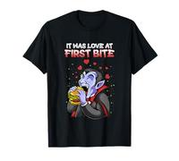 Fue Amor a Primera mordida Hamburguesa Halloween Foodie Vampiro Camiseta