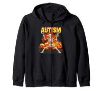 Fuego Autismo Esqueleto Con Armas Meme Autista Virgen Sudadera con Capucha