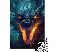 Fuego Cabeza del Dragón Puzzle De 1000 Trozos Papel Grueso Rompecabezas Apasionados De Los Ocio En Casa Horas De Entretenimiento Garantizadas 38x26cm/1000pcs