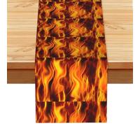 Fuego,Camino de Mesa de Lino sintético para el hogar, Fiestas, comedores, 33 x 183 cm