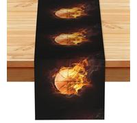 Fuego de Baloncesto,Camino de Mesa de Lino sintético para el hogar, Fiestas, comedores, 33 x 183 cm