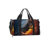 Fuego de Hockey sobre Hielo,Bolso Deportivo Bandolera de Mano, Bolsa de Deporte, Bolsa de Viaje de Gran Capacidad para Mujeres y Hombres.
