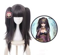 Fuego emblema despertar Tharja dos colas de caballo Cosplay peluca mujeres pelo sintético largo Halloween carnaval disfraz pelucas KUMZ3794