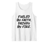 Fuego impulsado por la fe alimentada: gimnasio, ajetreo, éxito, motivación Camiseta sin Mangas
