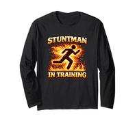 Fuego Stuntman En Acción Entrenamiento Futuro Flame Intérprete Manga Larga